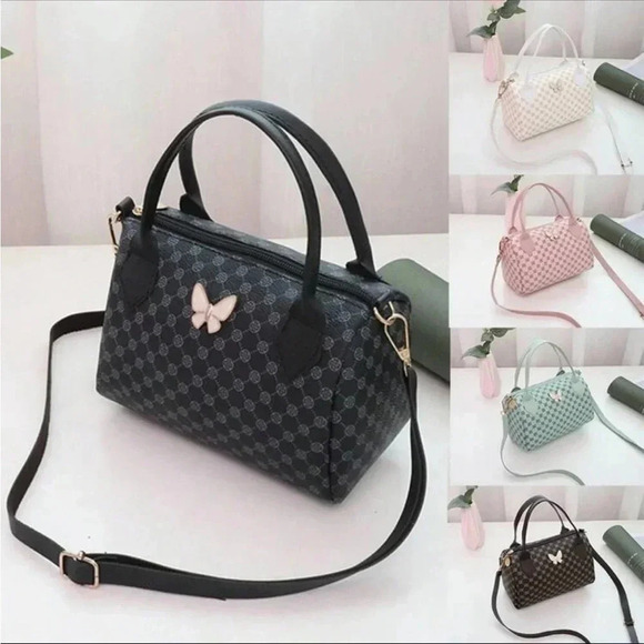 ⚠️Clearance Butterfly Cylindrical Crossbody Bag Black /White /Pink /Blue /Brown - Picture 2 of 12